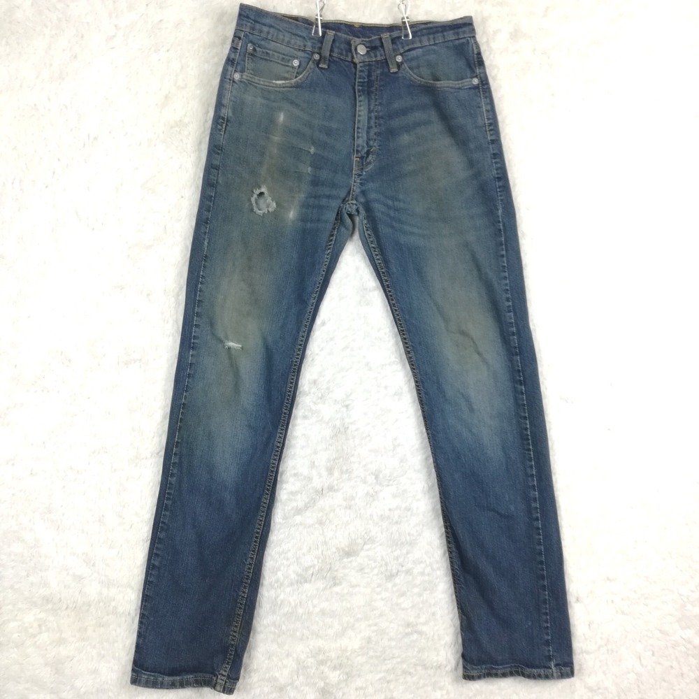 Levi's Mens Jeans‎ 505 Regular Fit Straight Leg Blue Denim Stone Wash 32x34